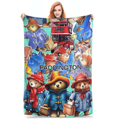 Urso Paddington (manta de pelúcia infantil, edredom de flanela, mantas para sala de estar, design macio e quente, colcha de qualidade, presente de aniversário
