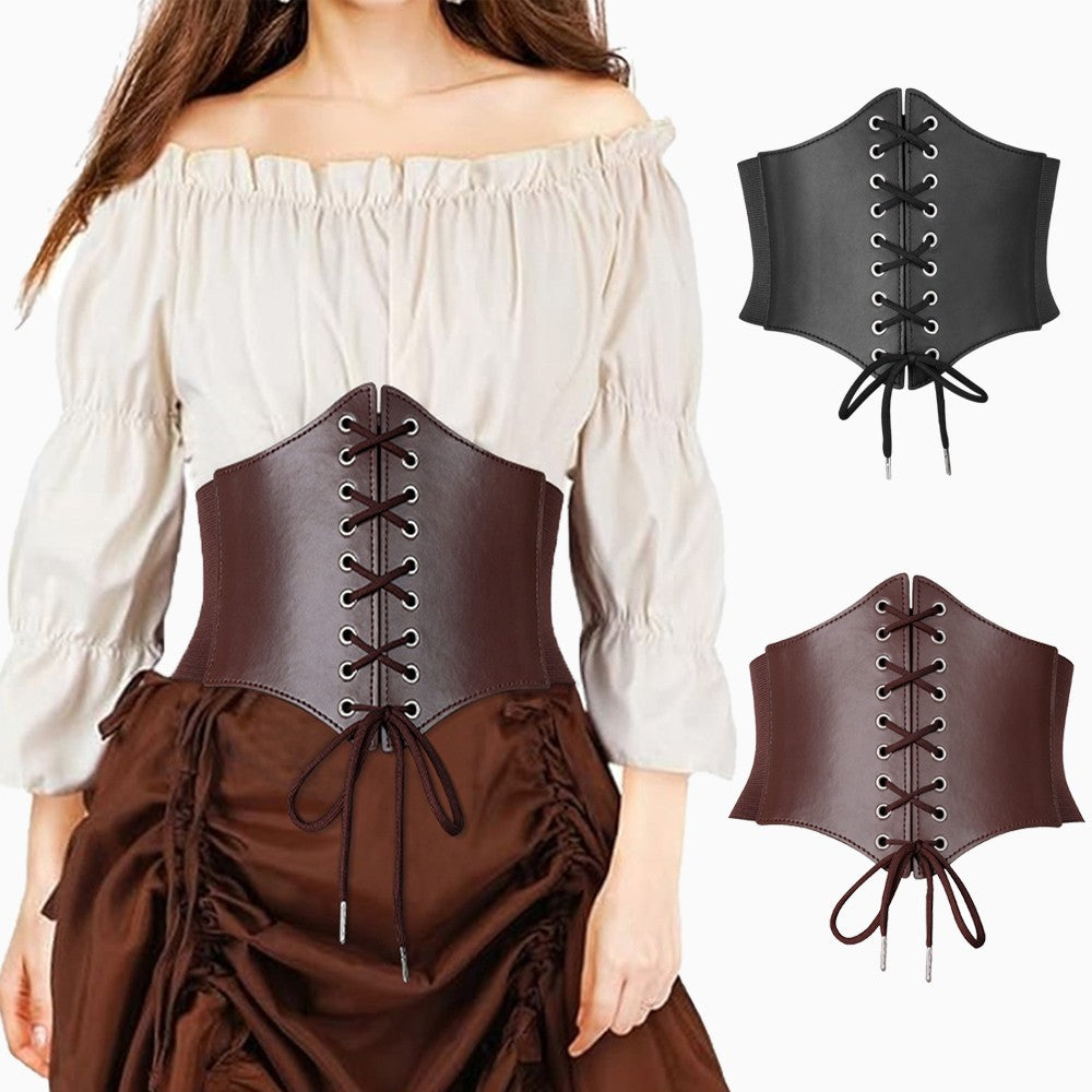 Medieval Wide Leather Armor Belt Steampunk Waist Costume Accessory Women Men Viking Knight Antique Waistband For Larp Cosplay