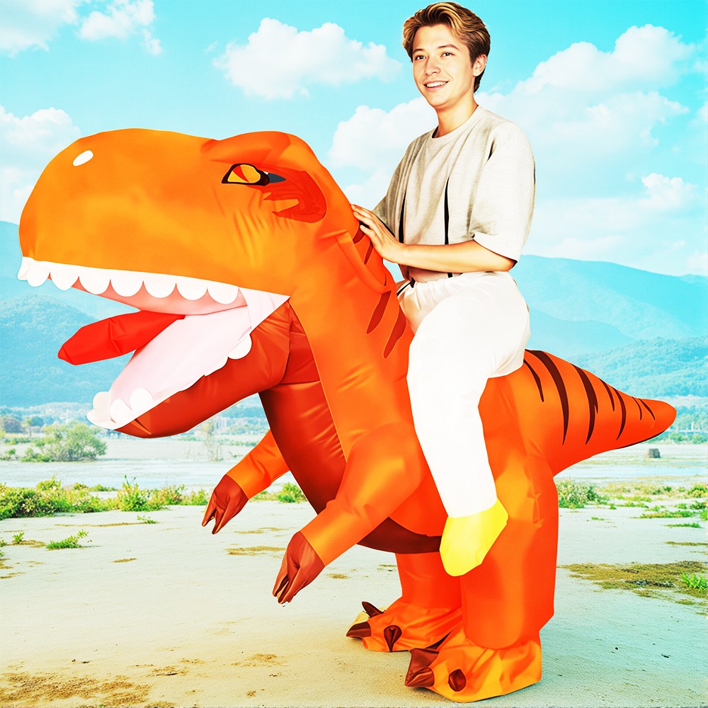 New T-Rex Skeleton Dinosaur Inflatable Costume Mascot for Adult Purim Carnival Halloween Party Cosplay Costumes Fancy Dress Suit