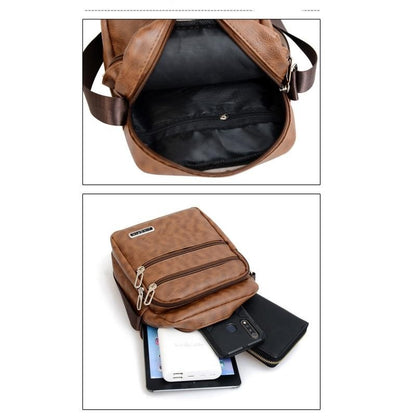 Men's PU Leather Crossbody Shoulder Bags High quality Tote Fashion Business Man Messenger Bag  Leather Bags fanny pack