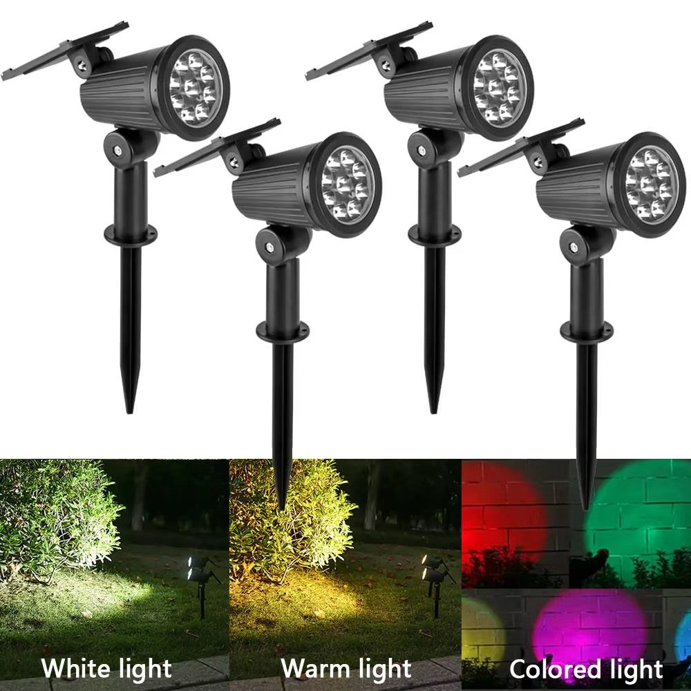 9 LED Solar Spot Light Outdoor IP65 Waterproof Spotlights Solar Garden Lights Landscape Lighting Decoration Pathway Lawn Lamp