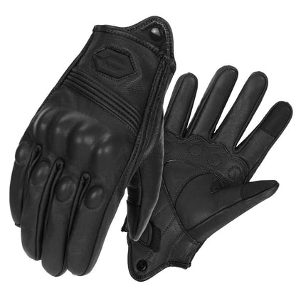 Luvas de Moto de Couro à Prova de Vento Quentes de Inverno Masculinas Antiderrapantes Luvas de Motocross com Tela Sensível ao Toque Luvas de Moto