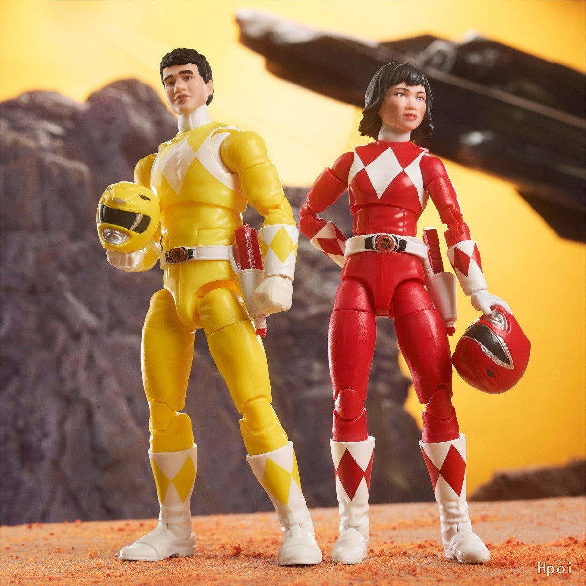 ?Promoção imperdível? Hasbro Power Rangers Lightning Collection Original Mighty Morphin Yellow & Red Ranger Pacote com 2 “Swap” Figura de Anime Presente
