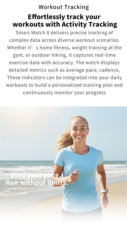 2026 Relógio Smartwatch GPS para Homens Mulheres Esporte Monitor Cardíaco Chamada Bluetooth NFC IP68 À Prova D'água Bússola Smartwatch 8 Mini