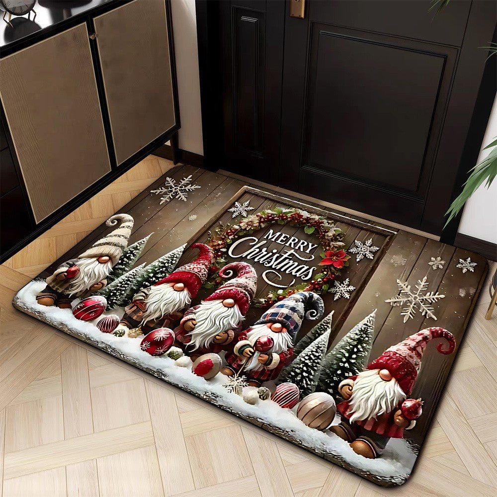 Christmas Theme Door Mat Santa Claus Design Carpet for Holiday Decor Balcony Bedside Rugs Home Decor Welcome Rug Floor Mat