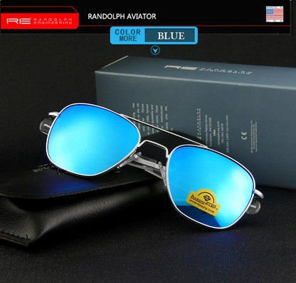 RE Sunglasses Man USA Army Military Aviation Pilot Sunglasses Woman Glass Lens Luxury Brand Retro Titanium Frame High Quality