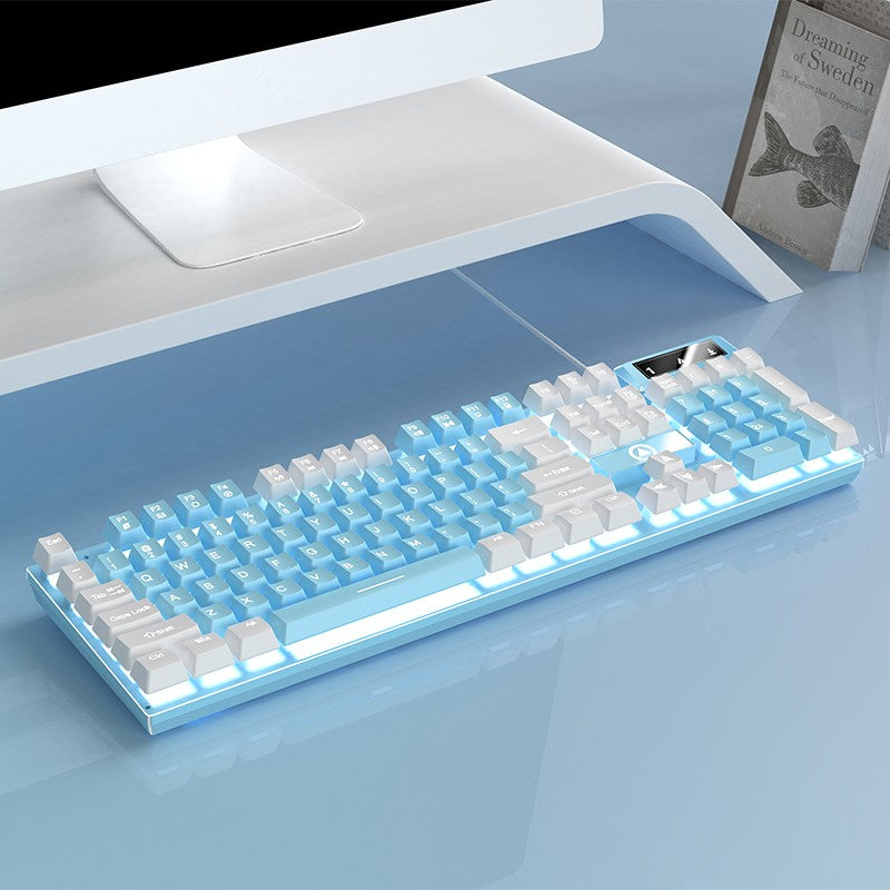 YINDIAO K500 Teclado com Fio para Jogos Notebook Desktops PC Acessórios de Escritório Teclados Gamer de Perfil Baixo com Teclado Numérico