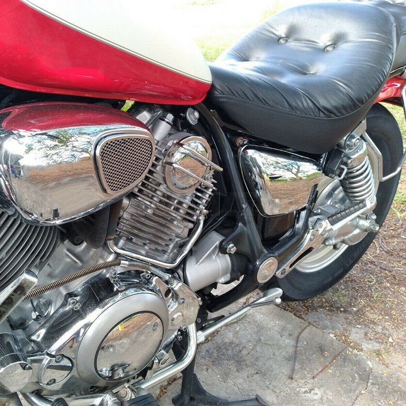Motorcycle Battery Side Fairing Cover Guard Protection Chrome Accessories For Yamaha XV700 XV 750 1000 1100 Virago 1984-up