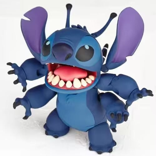 2025 Nova Figura de Ação Kaiyodo Stitch Revoltech Stitch Figura Articulada Modelo Móvel Brinquedos Versão KO Coleção Presentes Infantis