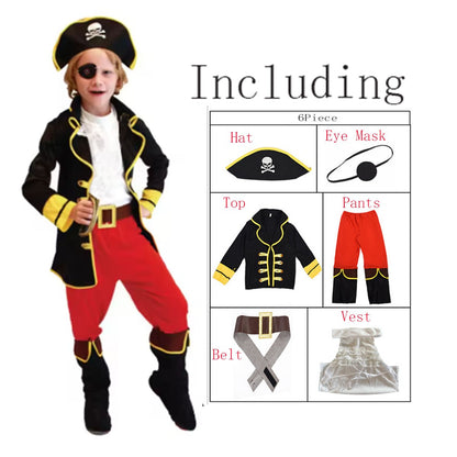 Little Boys Girls Halloween Children's Pirate Costumes for Boys Kids Children Pirate Costume Fantasia Infantil Cosplay Clothing