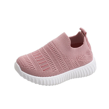 Size 20-31 Children Shoes Spring Autumn Kids Sneakers Soft Breathable Mesh Boys Slip-on Shoes Patchwork Color Girls Shoes