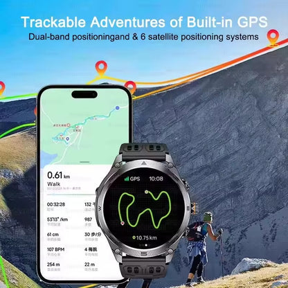 T-REX3 ULTRA New GPS Smart Watches 1000Mah Battery Compass 10ATM Waterproof Tactics Sport Flashlight BT call Smart Bracelet Man