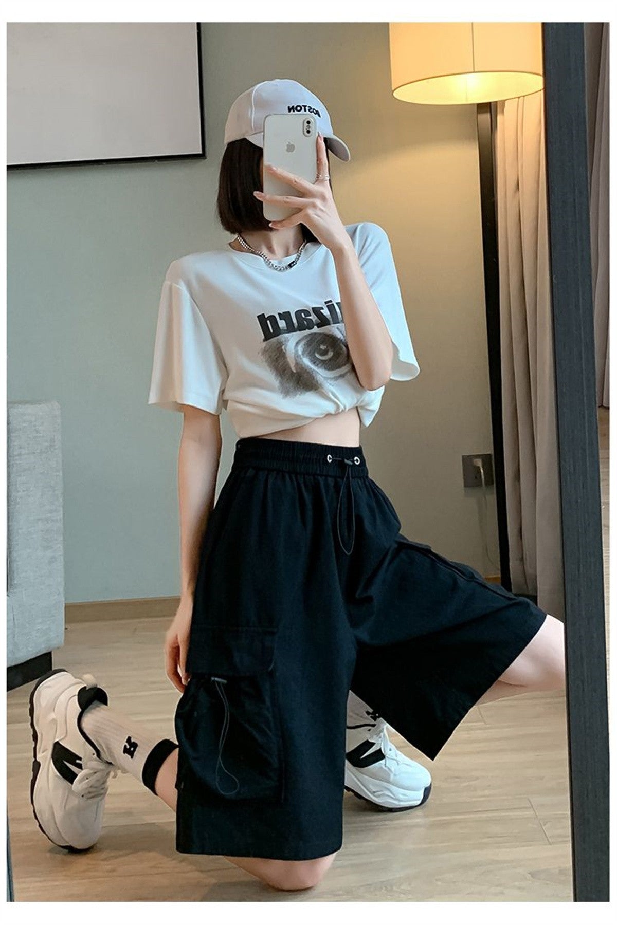 Solid Breathable Shorts Summer Women Fashion Trendy Brand Lightweight Drawstring Basketball Sports Fitness Large Middle Pants