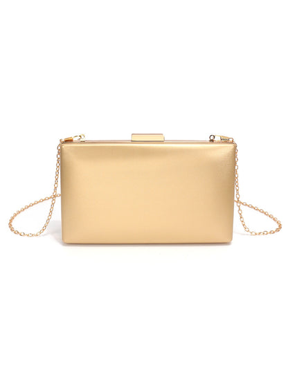 PU Fashion Female Evening Bags Golden Luxury Small Clutch Chain Shoulder Flap Design Handbags Purse