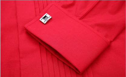 White Men's Dress Shirt,Single-breasted Long-sleeve Square Collar Shirts Wedding/party/performance Camisa Male Chemise S-7XL 8XL