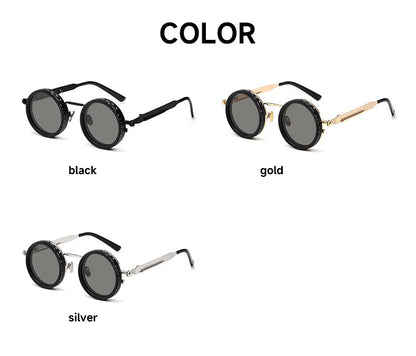 Polarized Round Sunglasses Men ND9 Adjustable Dimming Sun Glasses Women Retro Punk Fishing Eyeglasses Outdoor Shades UV400