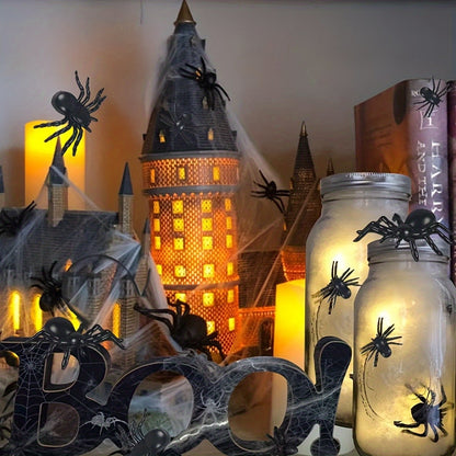 10pcs, Halloween Decorations, Prank, Small and Interesting Realistic Plastic Spider Prank Props,Christmas, Halloween Photo Props