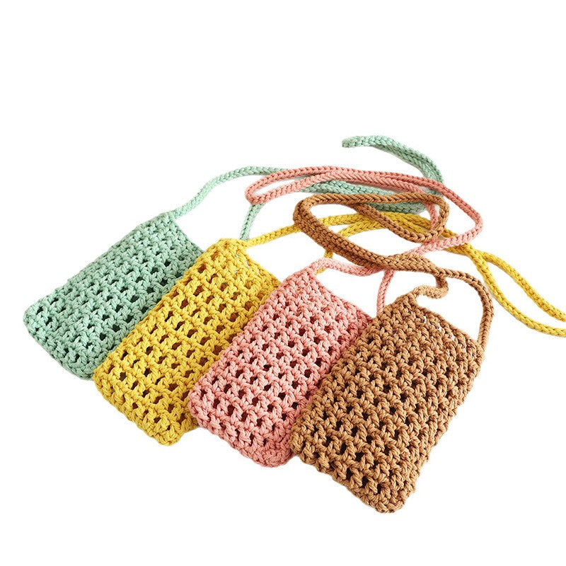 Handmade Crossbody Phone Purse - Openwork Shell Design Tote, Handmade Crossbody Phone Purse,Crochet Beach Bag