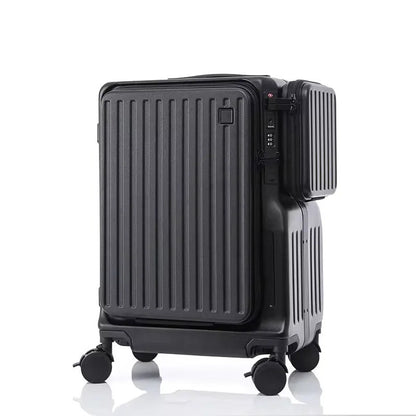 Mala de Viagem Multifuncional com Abertura Frontal para Laptop Carregamento USB Mala de Carrinho de 20 Polegadas ABS + PC para Viagem