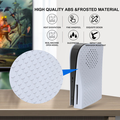 HONCAM PS5 Faceplate Premium ABS Cover Shell Disc & Digital Console Cover Plates, Anti-Dust Protective Shell Covers for PS5White