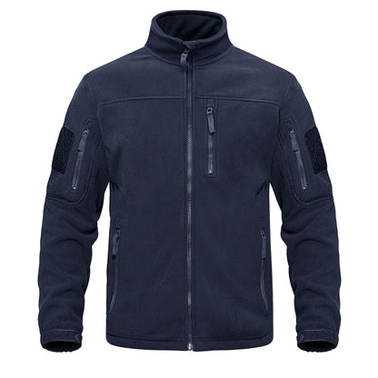 TACVASEN Full Zip Up Green Fleece Jacket Thermal Warm Work Coats Mens Zipper Pockets Jacket Hiking Training Outwear Windbreaker