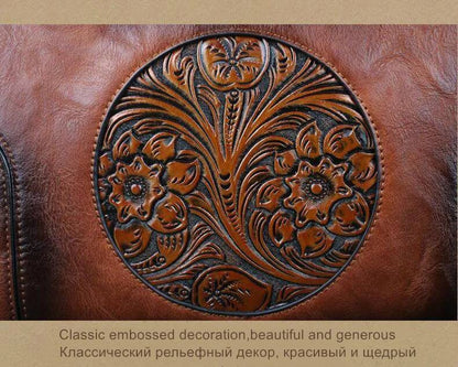 2025 New High Quality Leather Women Handbag Retro Handmade Embossed Shoulder Bag For Women Large Capacity Female Messenger Bags