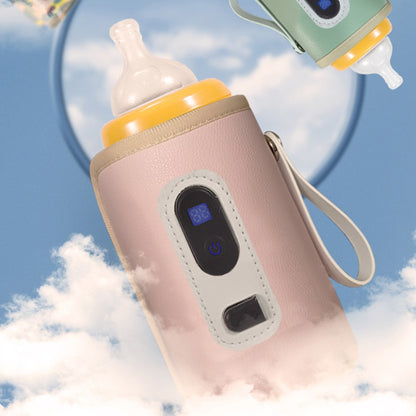 USB Baby Bottle Heater 5 Gear Adjustable Temperature Display Baby Bottle Heating Warmer 38°C-55°C for Outdoor Car Travel