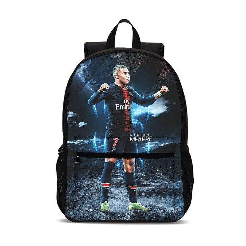 M-Mochila Esportiva Mbappes Football com Zíper Relâmpago Mochila Escolar Esportiva Mochila Escolar Jogador Estrela Mochilas para Livros