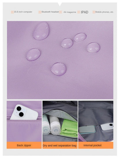 Mala expansível com rodízio universal Grande capacidade de armazenamento para separação de itens secos e molhados Bolsa de viagem e fitness leve