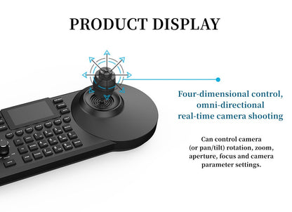 NDI 4D Joystick Keyboard 3-inch Color Screen Network Visca Pelco-D/P Protocol Rocker Console POE Camera Control Keyboard