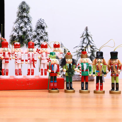 10/12/14cm Nutcracker Miniatures Pink Series Nutcracker Puppet Ornaments Desktop Decoration Cartoons Walnuts Soldiers Band Do
