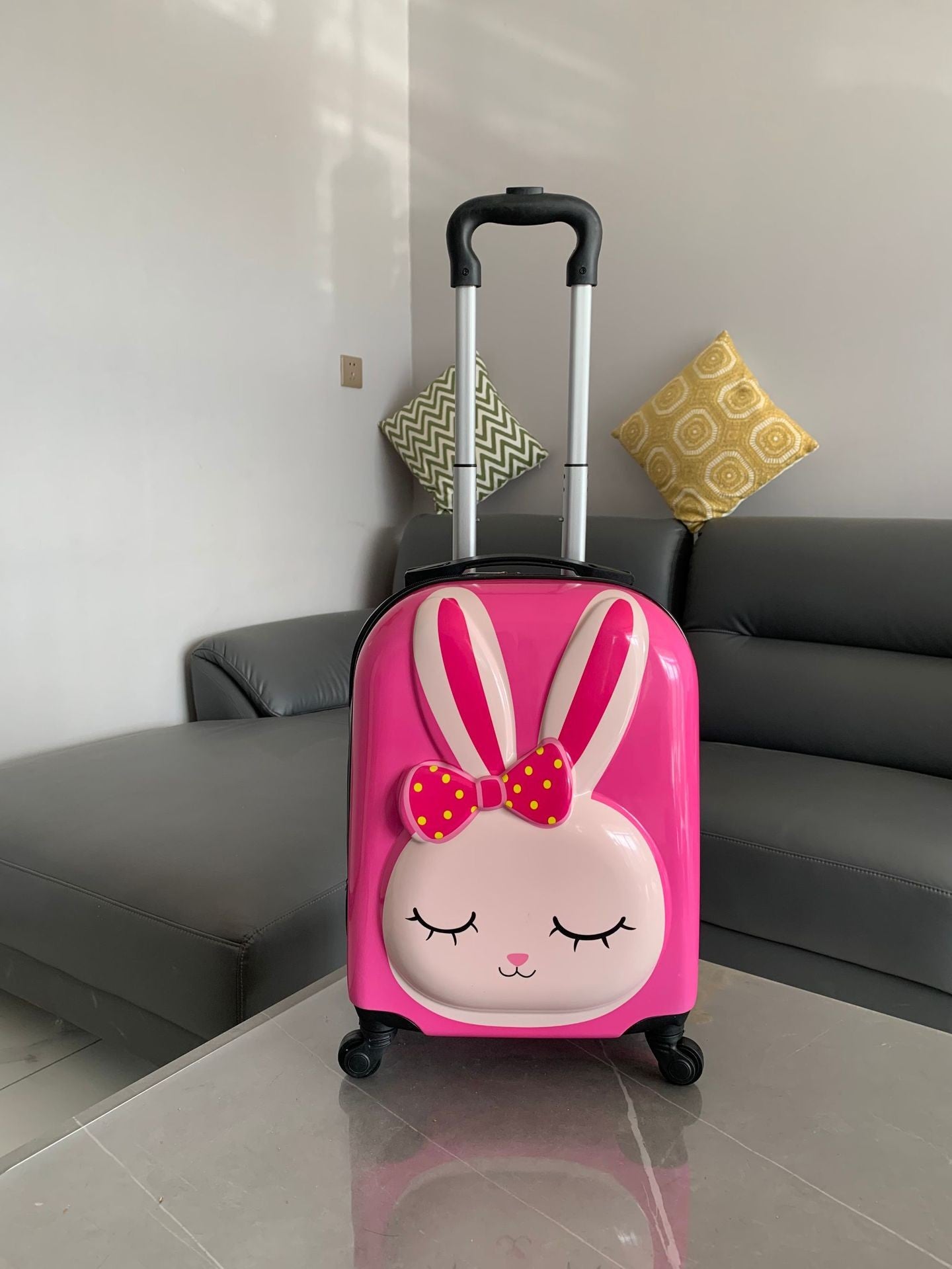 Mala de rodinhas infantil com rodízios de 18 polegadas, desenho animado, maleta de viagem 3D, animal fofo, tridimensional para estudantes