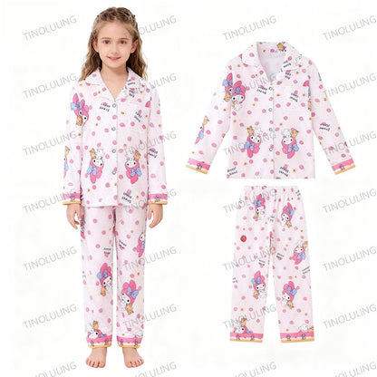 2025 New Baby Cotton Two-piece Set Home Clothes Children Pijama Boys Girls Cartoon Pajamas Set Kids Long T-shirt + Pants Outfits