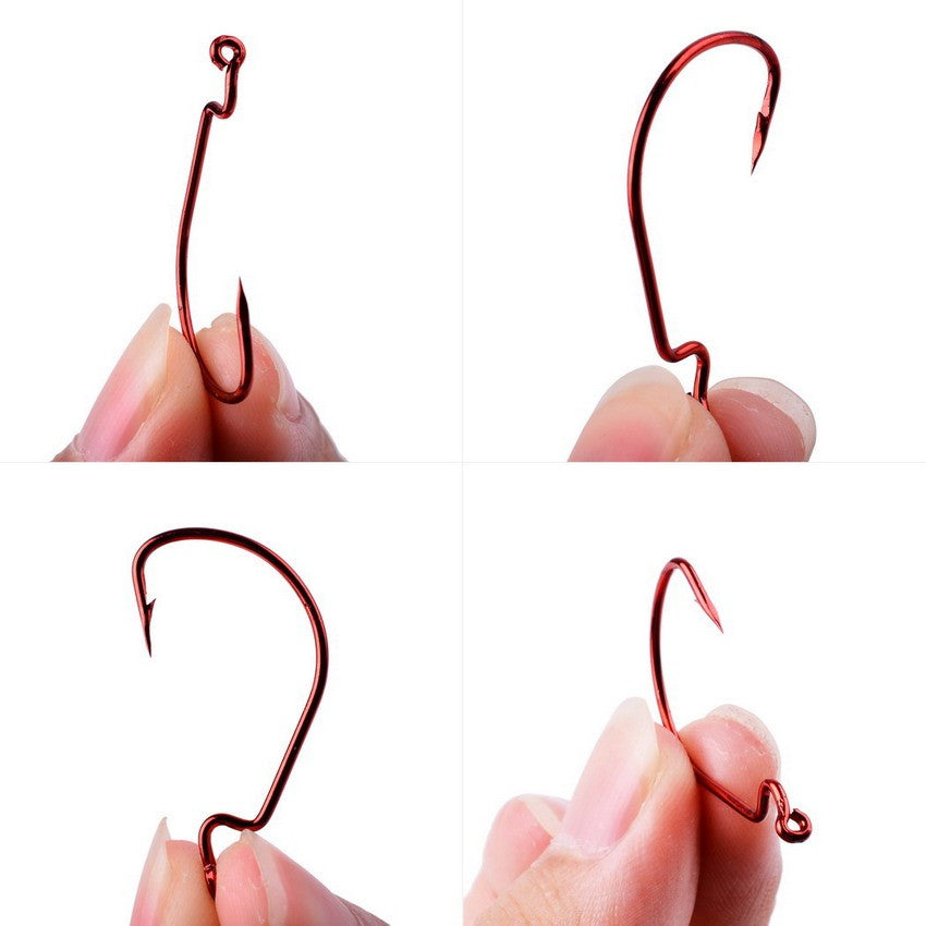 10 pçs/caixa Anzol Offset 8# - 5/0# anzol crank para isca soft worm anzol crankbait pesca acessórios pesca anzóis