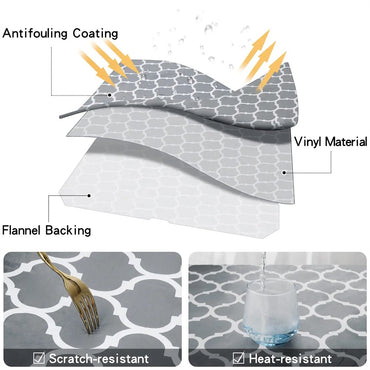 Homaxy Waterproof Tablecloth Heat-Resistant Round PVC Table Cloth For Wedding Kitchen Dining Desk Moroccan Table Coat Wash Cover