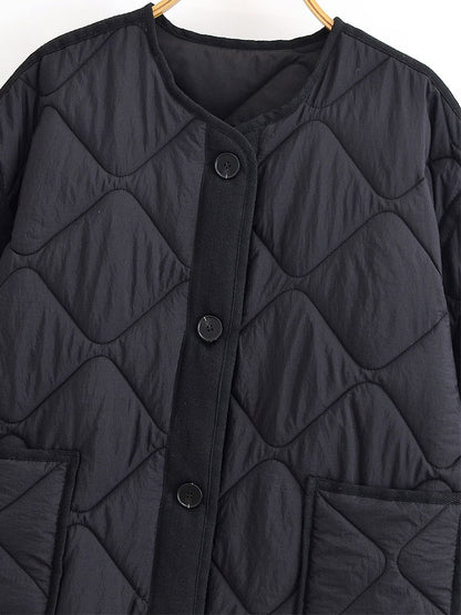 Nlzgmsj Autumn Winter Women's Solid Single-breasted O-Neck Jacket Fashion  Long Sleeve Coat  Street Casual  Short  Jacket