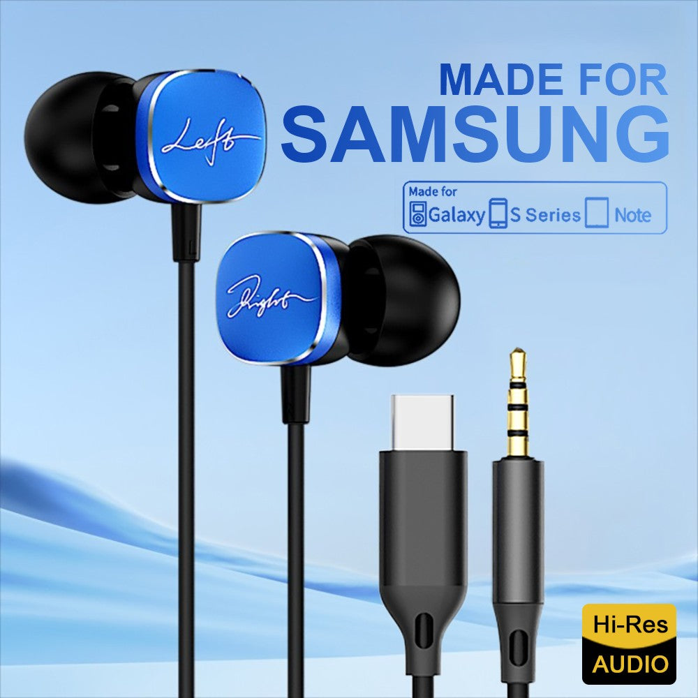 Type C Wired Earphone For Samsung USB C Headphones A56 A55 A54 For Galaxy S25 S24 S23 Ultra Note 20 10 3.5mm Jack Earbud Headset