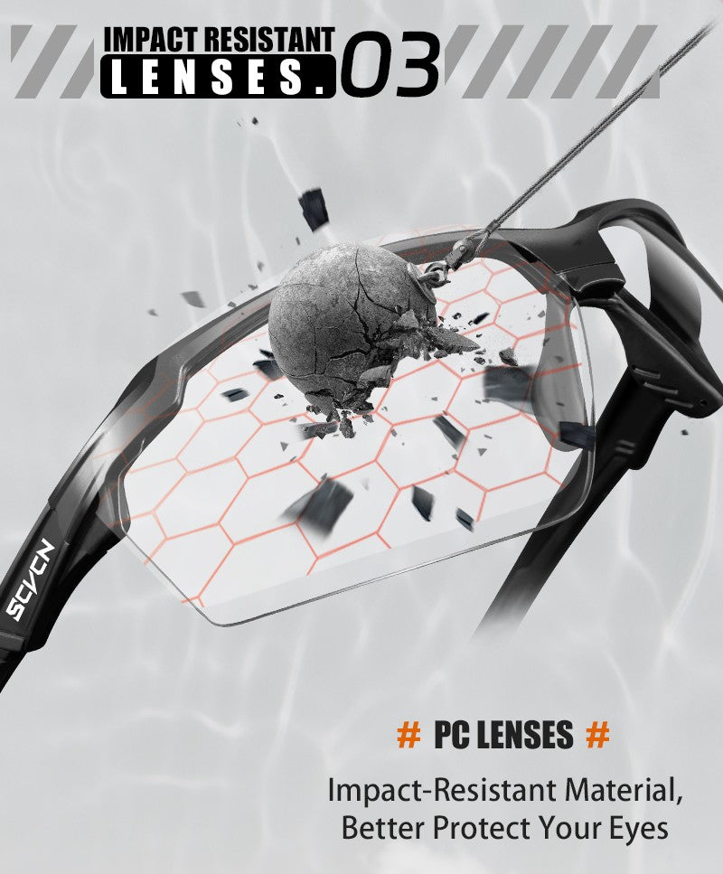 SCVCN Photochromic Cycling Sunglasses Bike Glasses Mountain Bicycle Hiking Golf UV400 Sports Glasses for Men Women Baseball