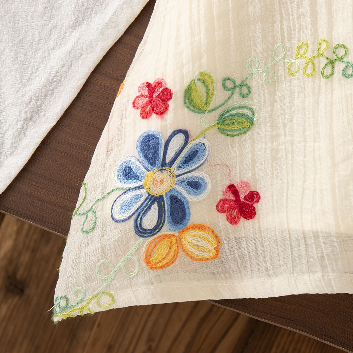 Baby Girl Dresses Summer Flower Embroidery Cotton Neck Girls Dresses Cute Girls Beach Dresses Baby Girl Clothes