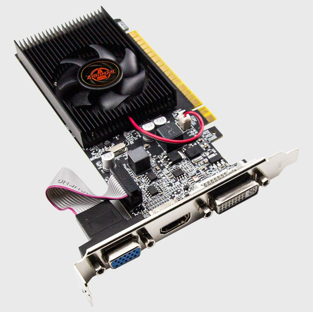 Placa de Vídeo AIBOMAN GT610 1G/2G DDR3 NVIDIA GeForce PCIE X16 2.0 HD DVI VGA 1800MHz 64Bit GPU Placas de Vídeo para Computador