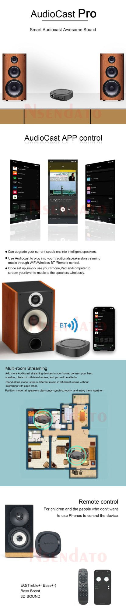 IEAST Audiocast Pro M20 Receptor de Áudio WiFi Sem Fio Multi Room Audio Wifi BT5.0 Music Player Box Sistema Hifi Para Tadil