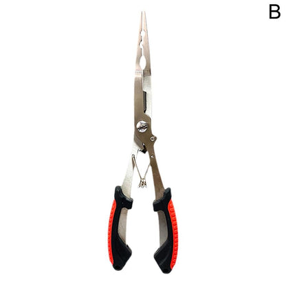 Alicate Luya Multifuncional de Aço Inoxidável Alicate de Pesca Acessórios de Pesca Alicate de Boca de Peixe Gancho Com Cabo de Borracha