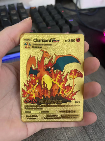Cartas Pokémon Espanhol Cartas Metálicas Pokémon Cartas de Ferro Pokémon Mewtwo Pikachu Gx Charizard Vmax Cartas Pokémon Vmax