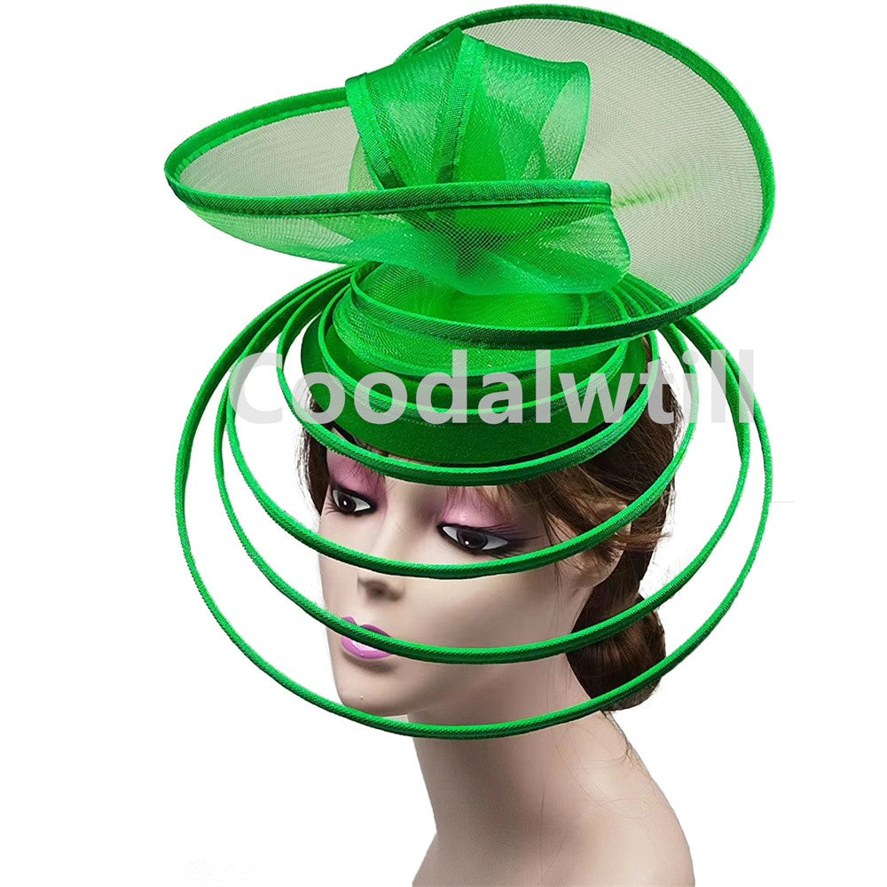 Chapéu Fascinator de Igreja Véu de Casamento de Malha Feminino para Festa Banquete Chapéu Boné Faixa de Cabelo Feminina Festa Chá Royal Ascot Chapéus Pillbox