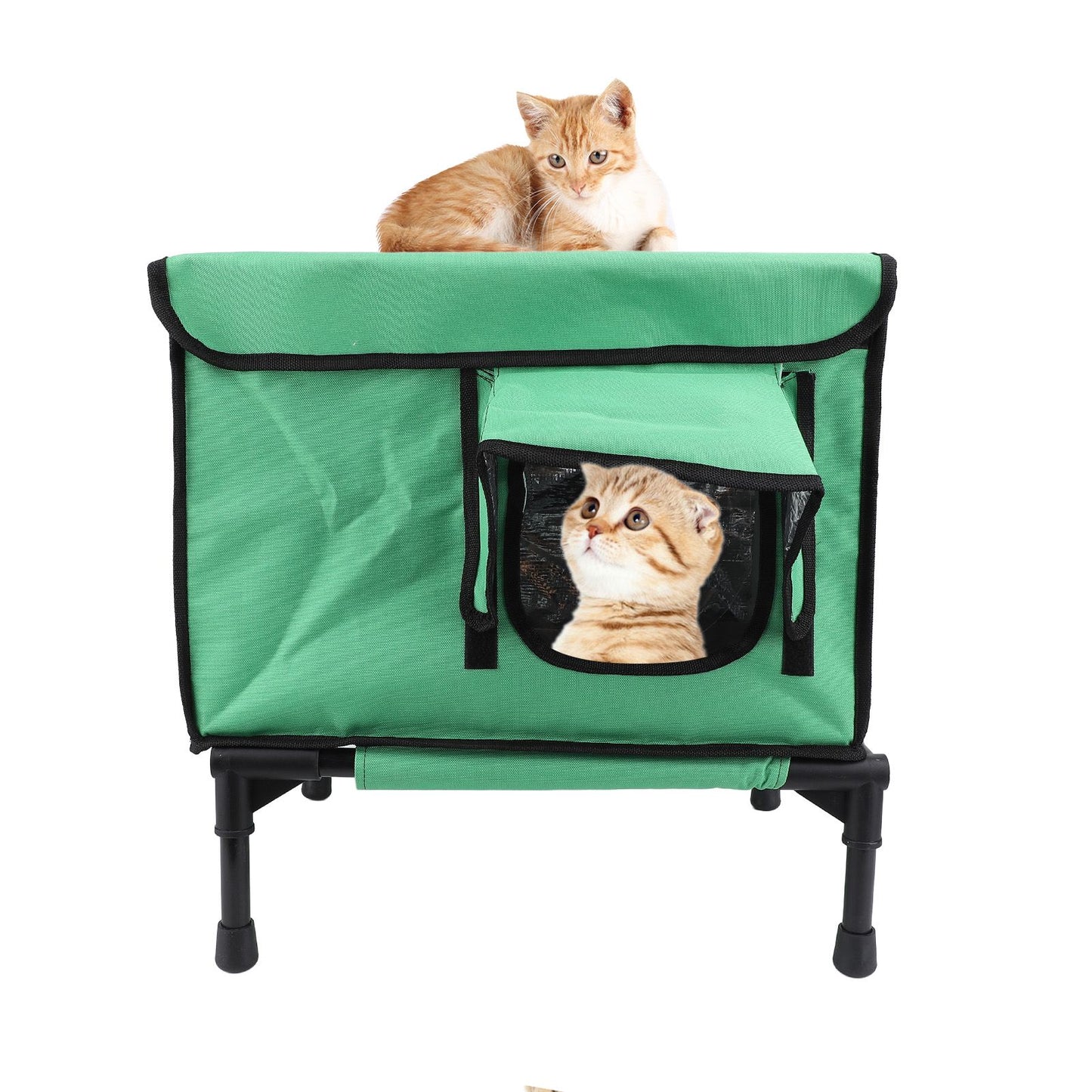 Casa Aquecida Para Gatos Elevada, Casa Aquecida À Prova de Intempéries e Isolada Para Abrigo de Gatos e Cães Ao Ar Livre