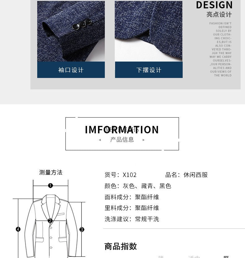 Men's Blazer Casual Suit Spring Thin Middle-aged Top Jacket Blazers for Men Men Suit