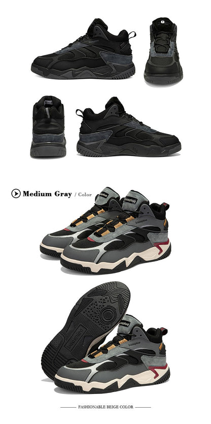 Baasploa Winter Men Leather Sneakers Casual Fashion Waterproof Sport Shoes For Man Plush Warm Male Sneakers Non-Slip Outdoor