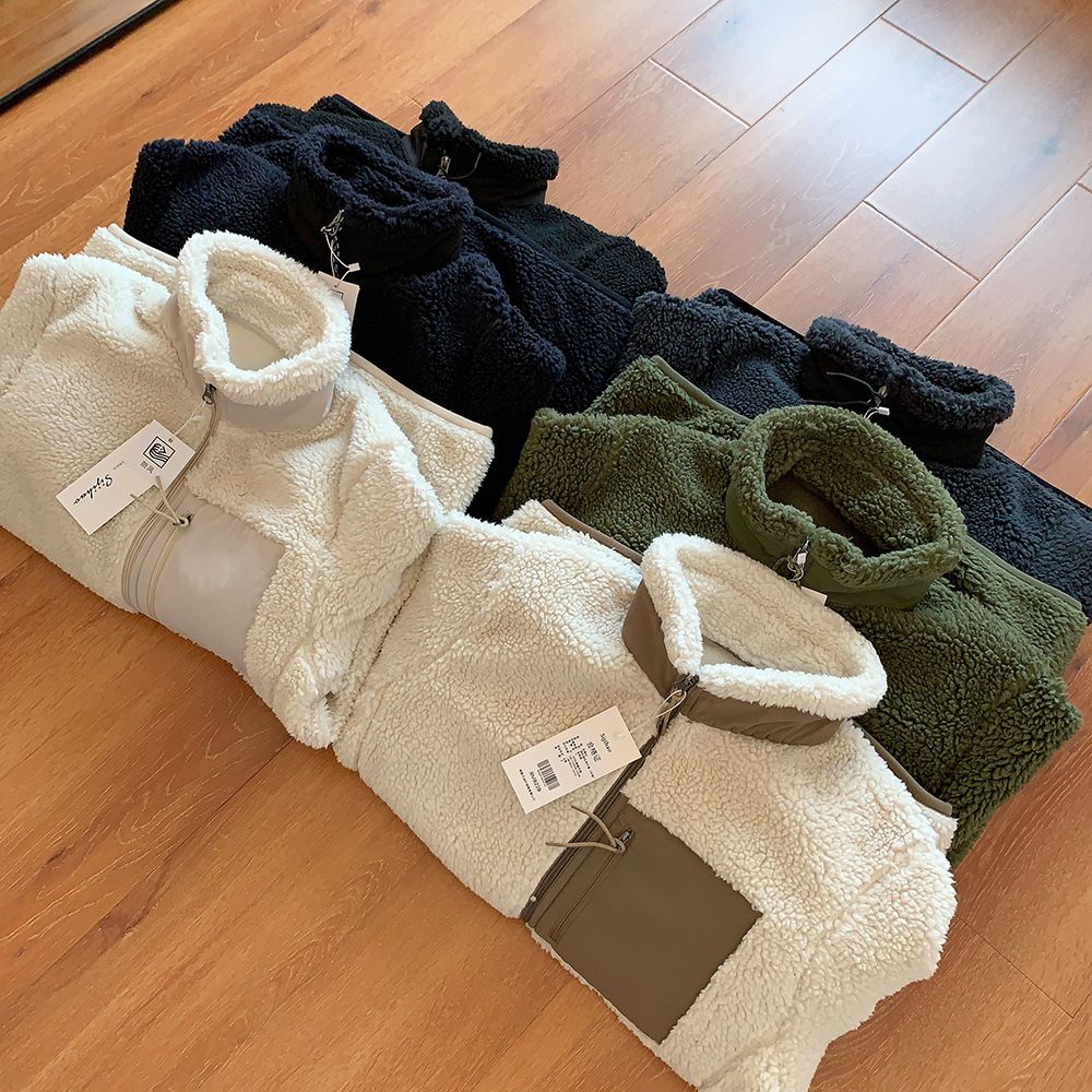 Motorcycle Outdoor Fleece Jacket For Men/Women Double Sided Fleece Thickened Plush Rider Cycling Suit Lamb Wool Windproof Jacket