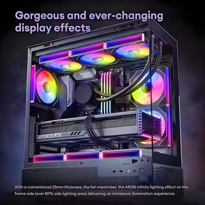 PRISM 7 PRO Computer Case Fan 120mm ARGB 4-Pin PWM Silent Cooling Fan 12V High Airflow 58.36CFM/800-1800RPM