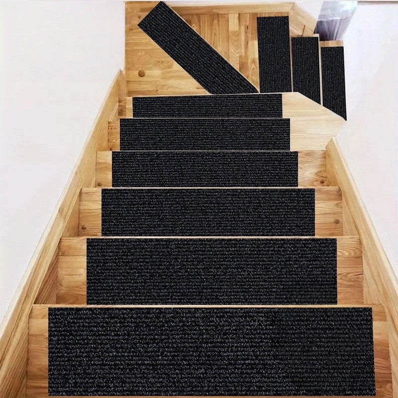 1pc 80cm/31.49inch Soft Suede Treads Anti-Slip Indoor Stair Runner Carpet Stair Rug Mat ,Electrostatic adsorption is healthier